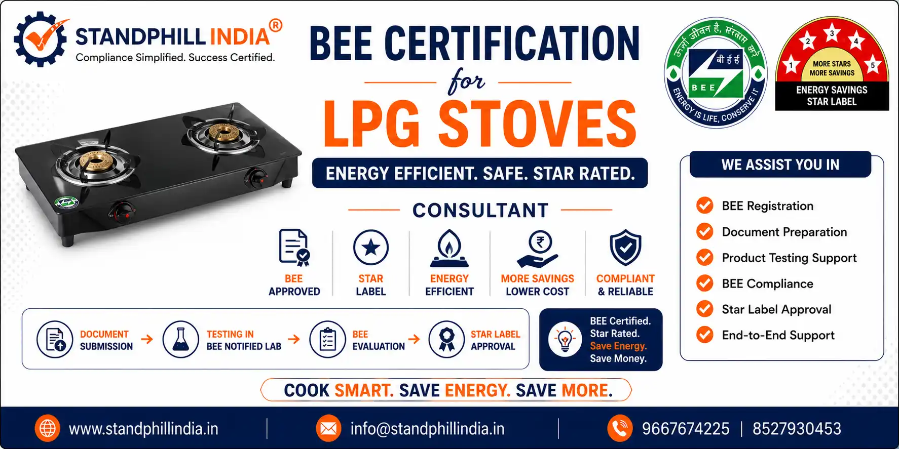 BEE Certification for LPG Stoves Thermal Efficiency Star Label Registration - Standphill India
