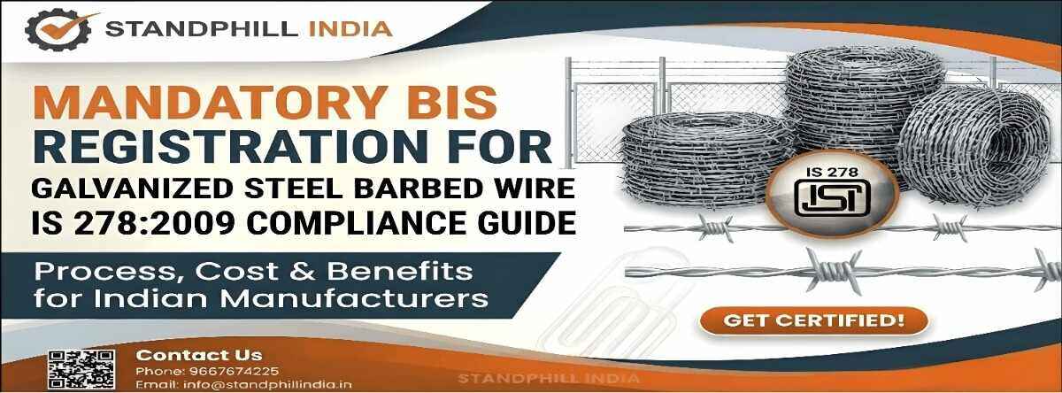 BIS Certification for Galvanized Steel Barbed Wire IS 278:2009