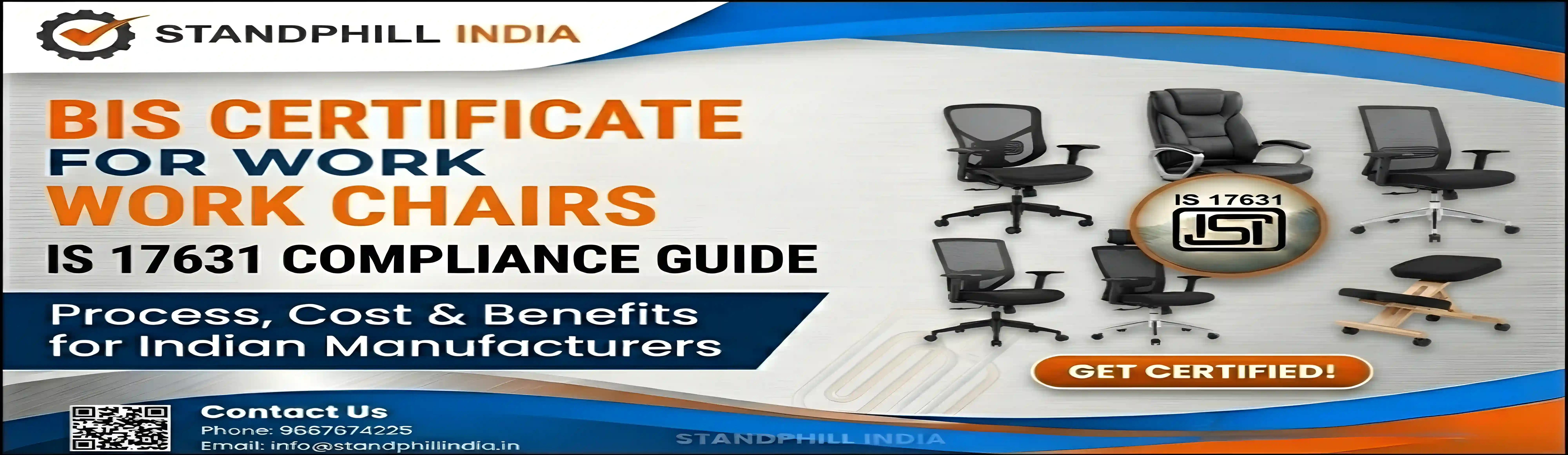 BIS Certification for Work Chairs under IS 17631 - ISI Mark for Office Chairs