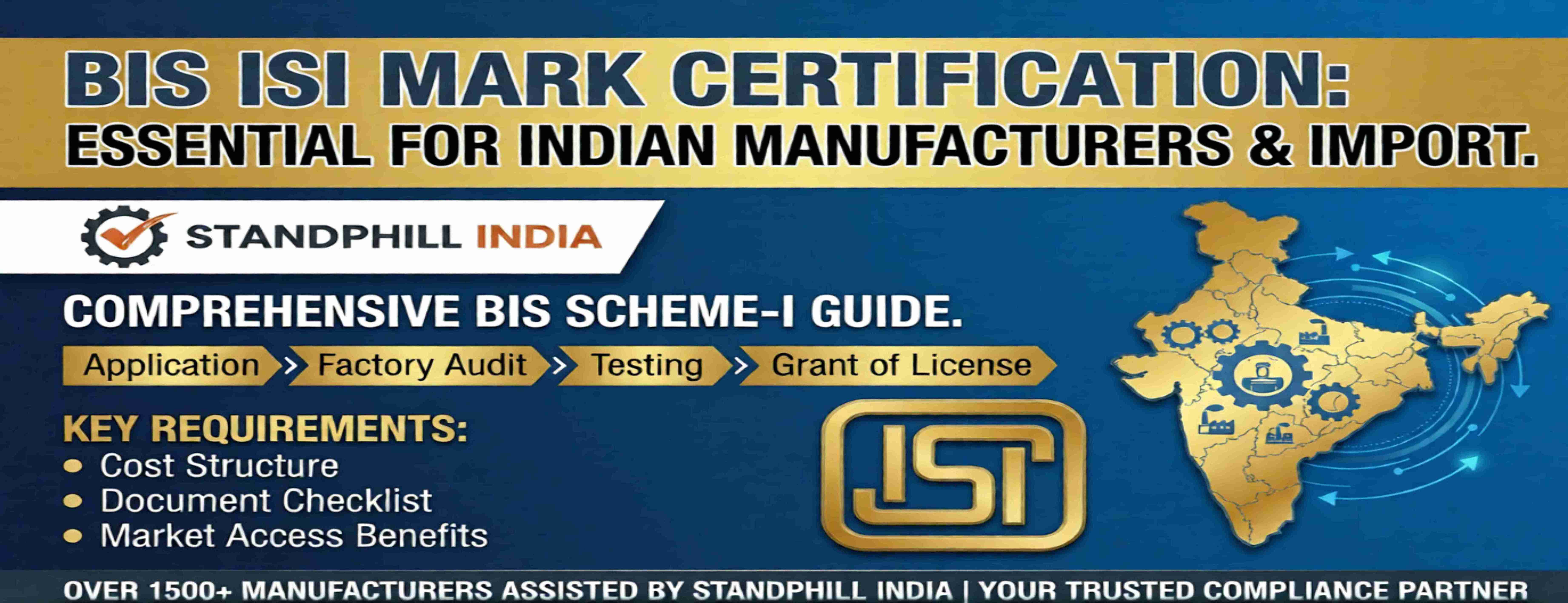 BIS ISI Mark Certification for Domestic Manufacturers in India – Standphill India