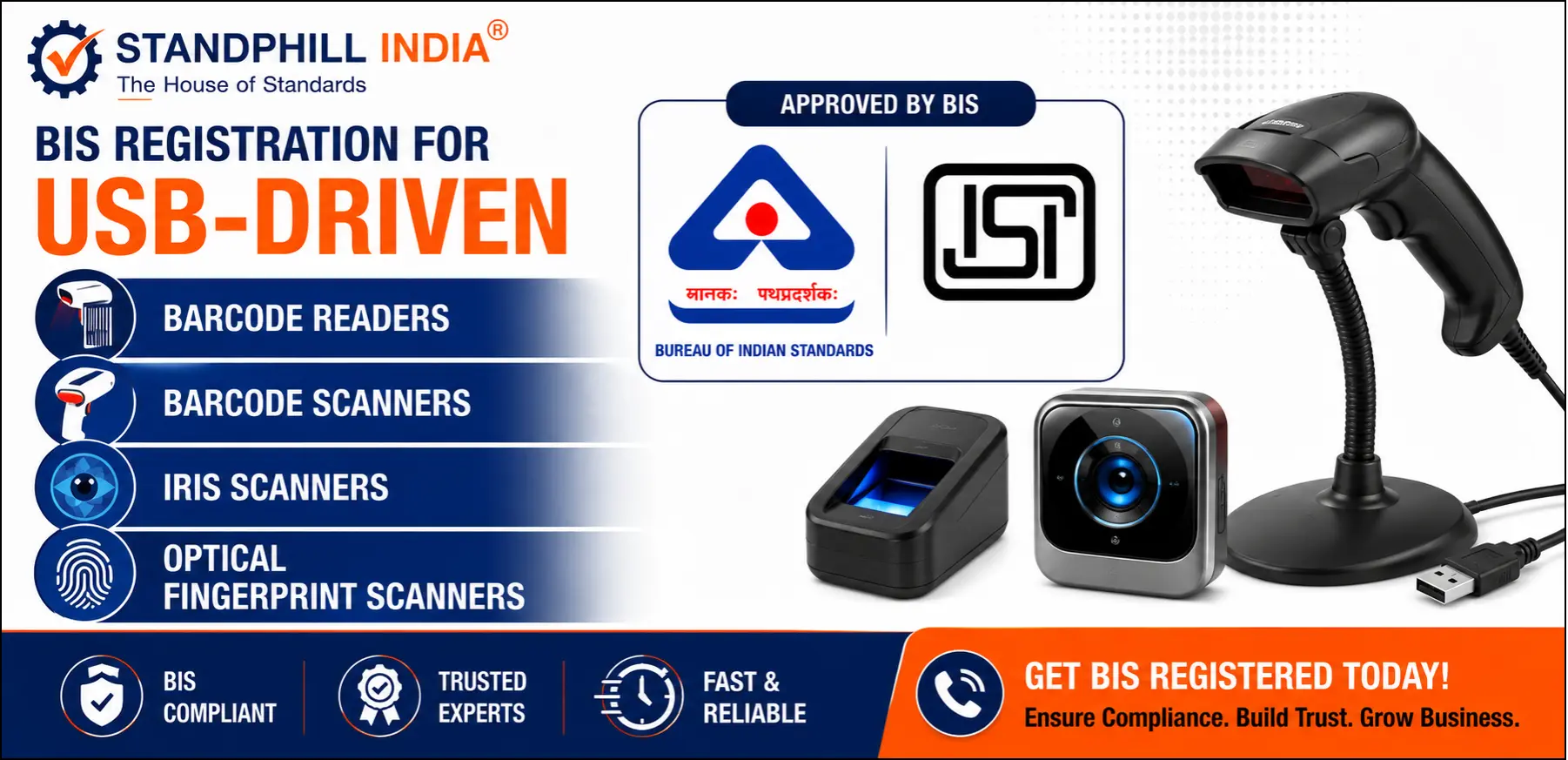 BIS Registration for USB Driven Barcode Readers IS 13252 Part 1 2010 – CRS Certification India – Standphill India