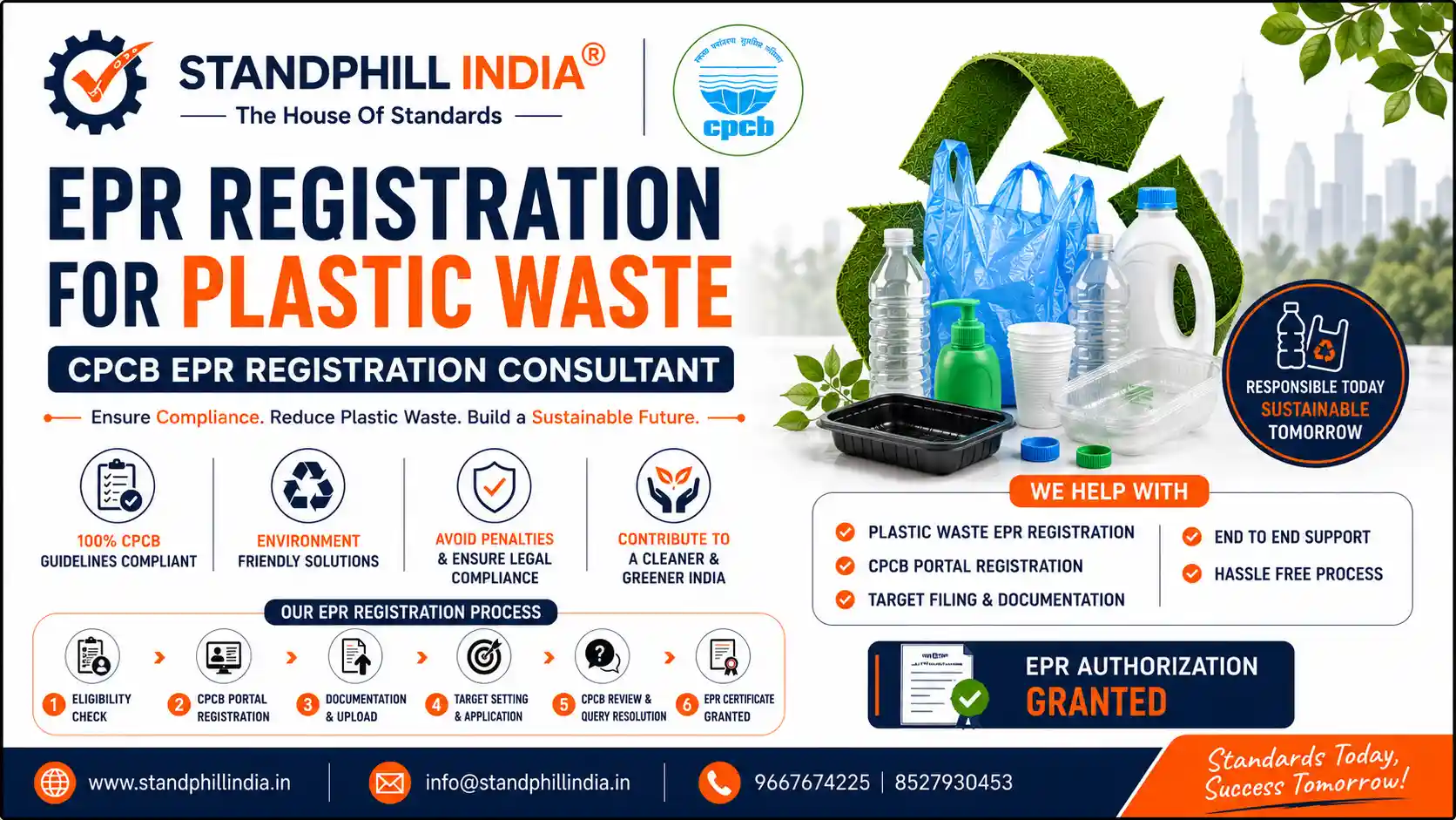 EPR Registration for Plastic Waste - CPCB EPR Registration Consultant - Standphill India