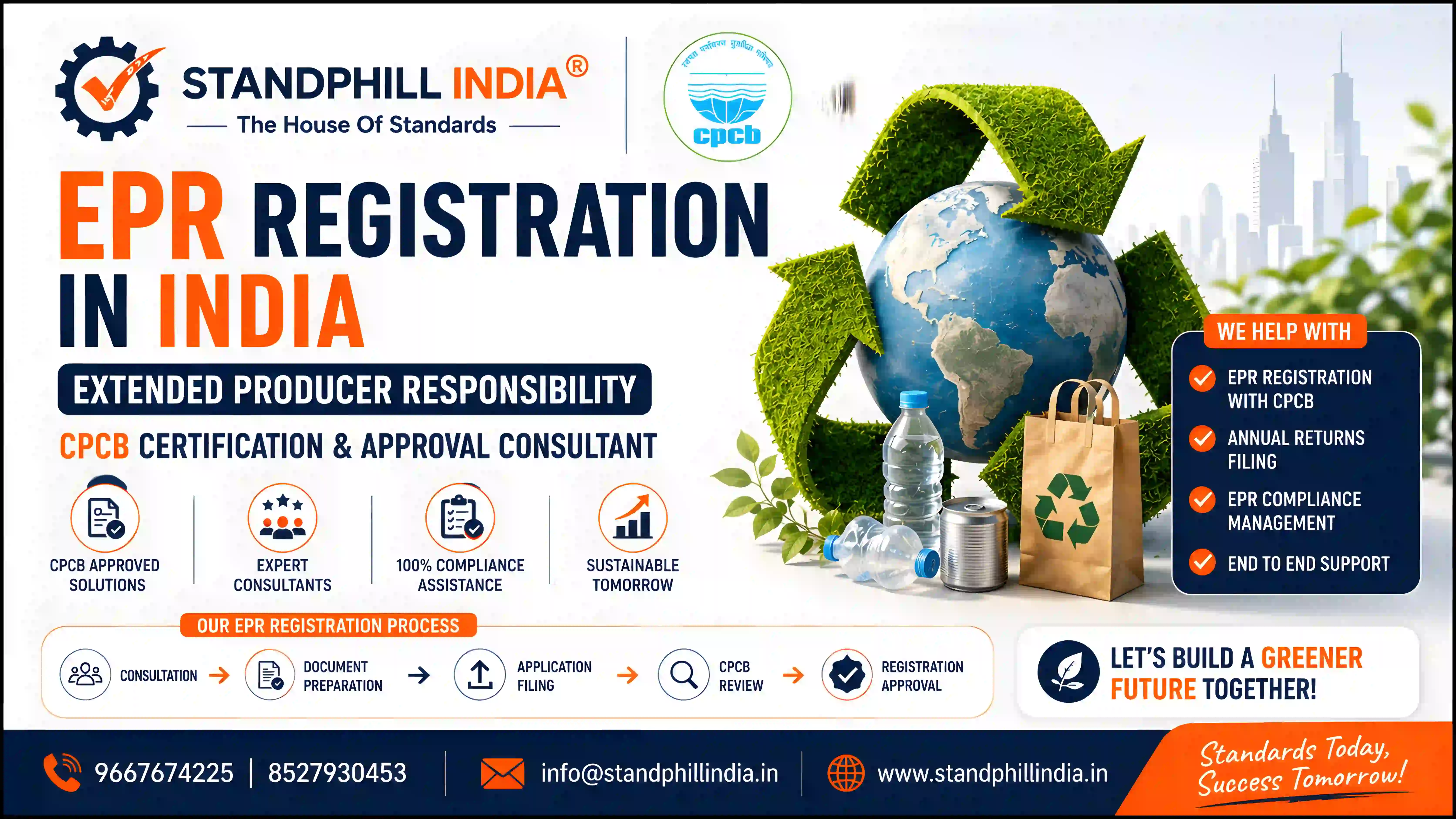 EPR Registration in India - Extended Producer Responsibility CPCB Certification & Approval Consultant - Standphill India