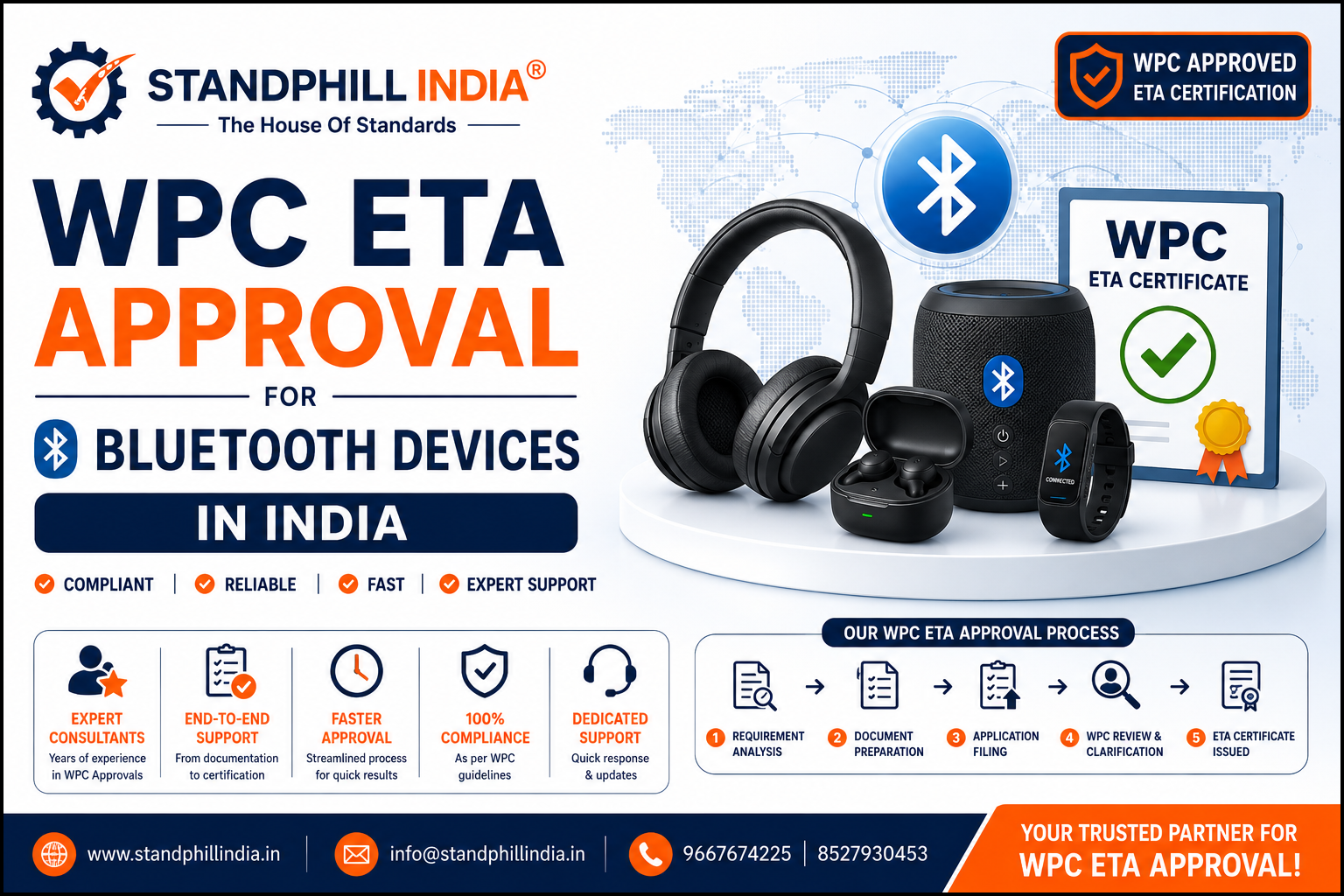 WPC ETA Approval for Bluetooth Devices in India - WPC ETA Approval Consultant - Standphill India
