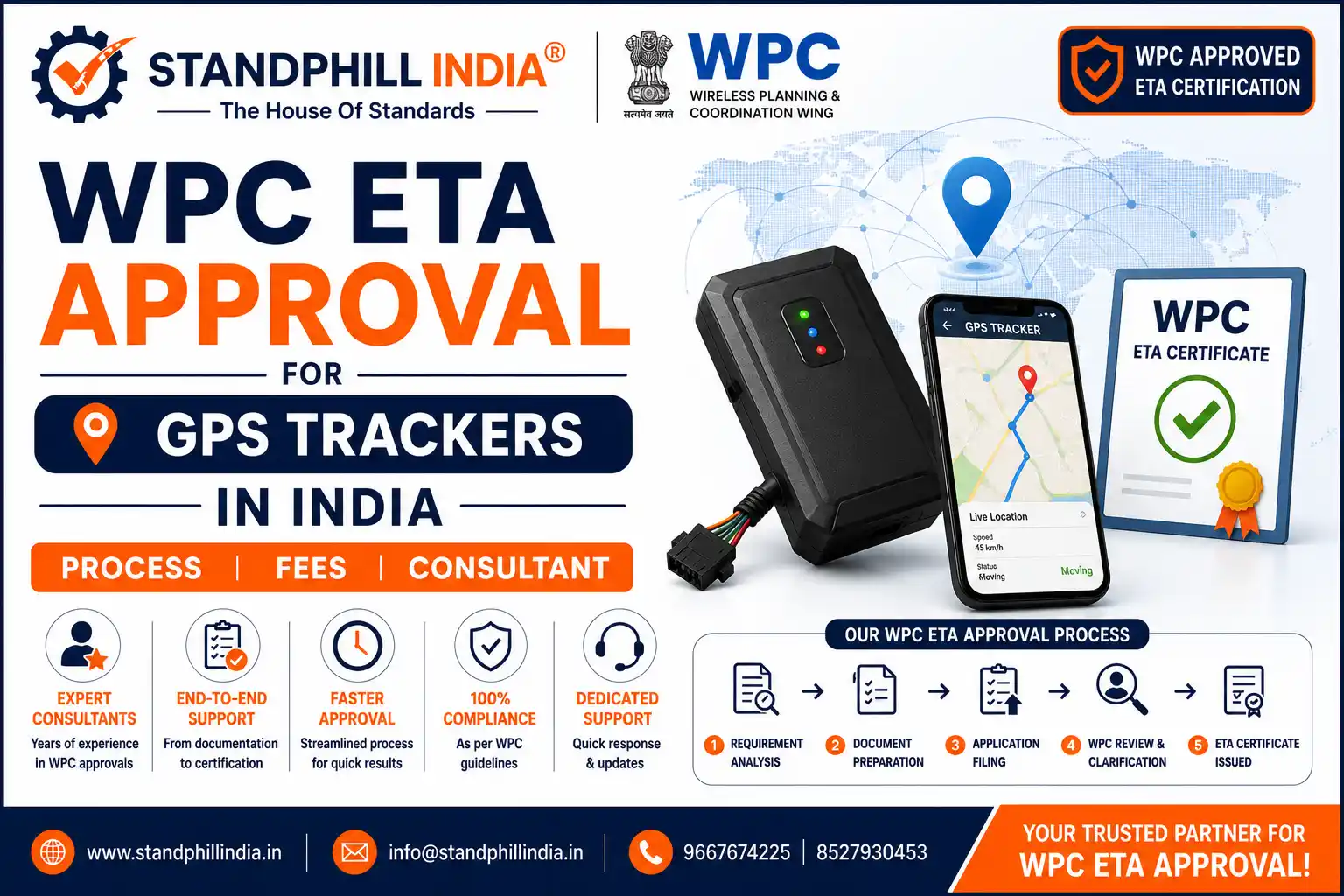 WPC ETA Approval for GPS Trackers in India - WPC ETA Approval Consultant - Standphill India