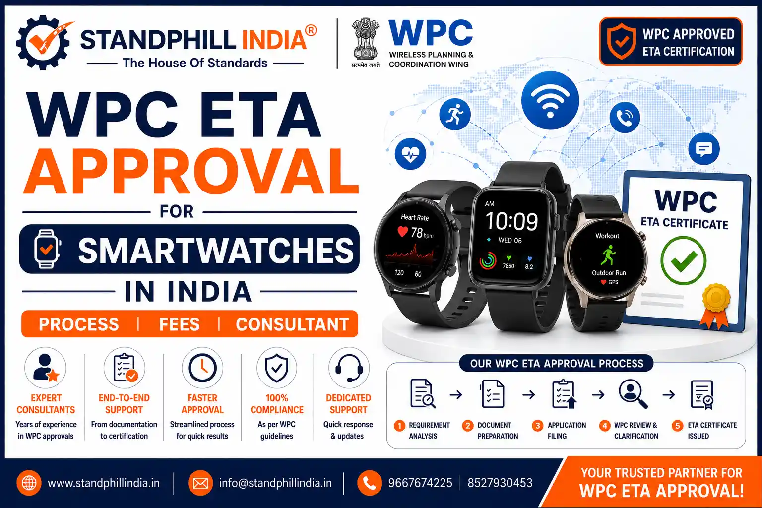 WPC ETA Approval for Smartwatches in India - WPC ETA Approval Consultant - Standphill India