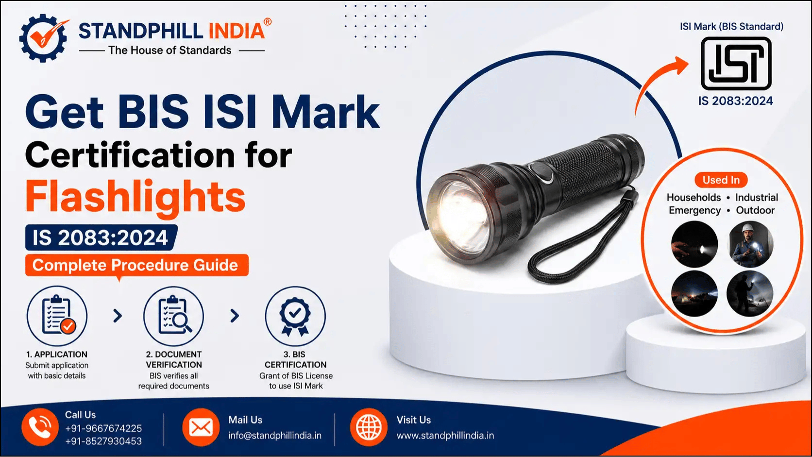 Get BIS ISI Mark Certification for Flashlights – IS 2083:2024