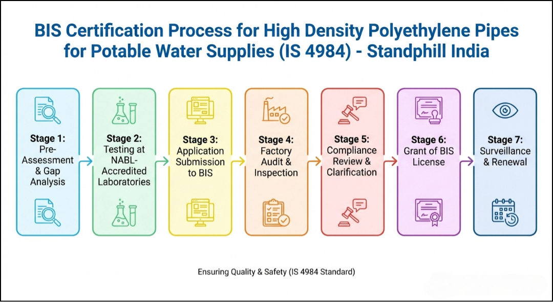BIS Certification Process for High Density Polyethylene Pipes for Potable Water Supplies (IS 4984) - Standphill India