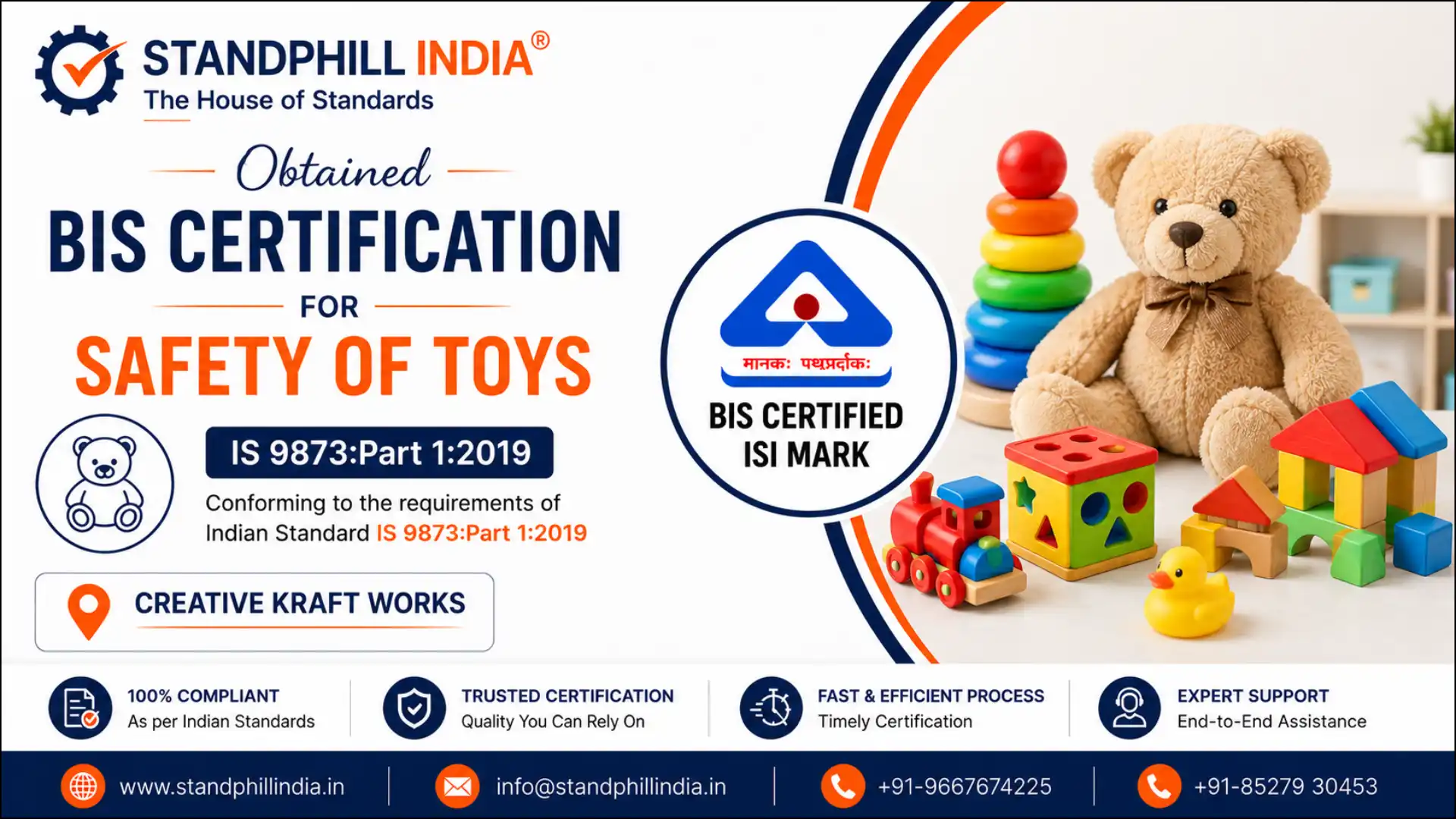 BIS Certification for Safety of Toys IS 9873:Part 1:2019 - Creative Kraft Works